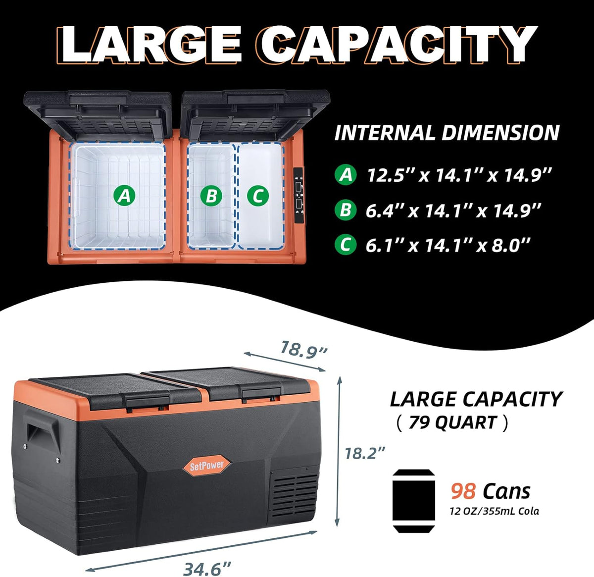 Portable 12V Compressor Fridge Freezer H910