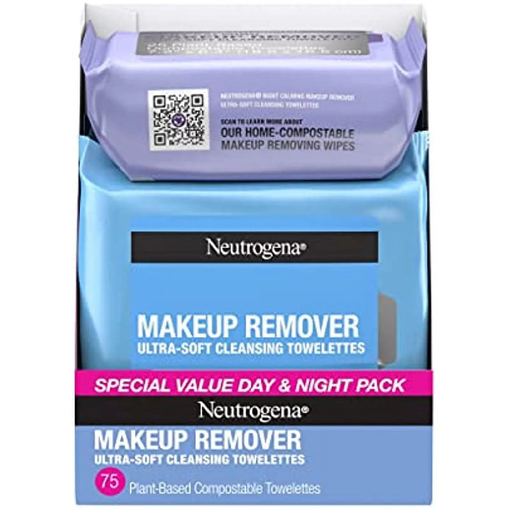 Day & Night Makeup Remover Face Cleansing Towelettes, 3 Packs of 25 ct G56001