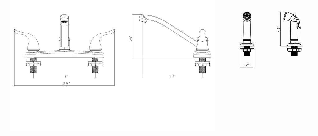 Kitchen Sink Faucet with Side Spray Z821