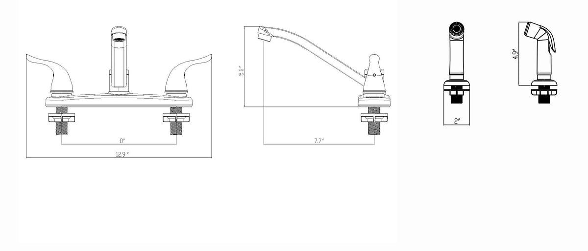 Kitchen Sink Faucet with Side Spray Z821