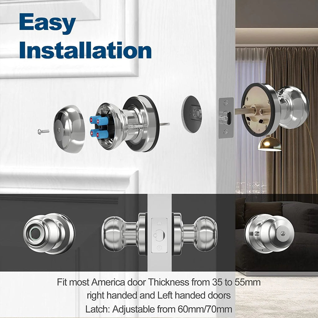 Smart Fingerprint Door Lock with App Control, Black P749514