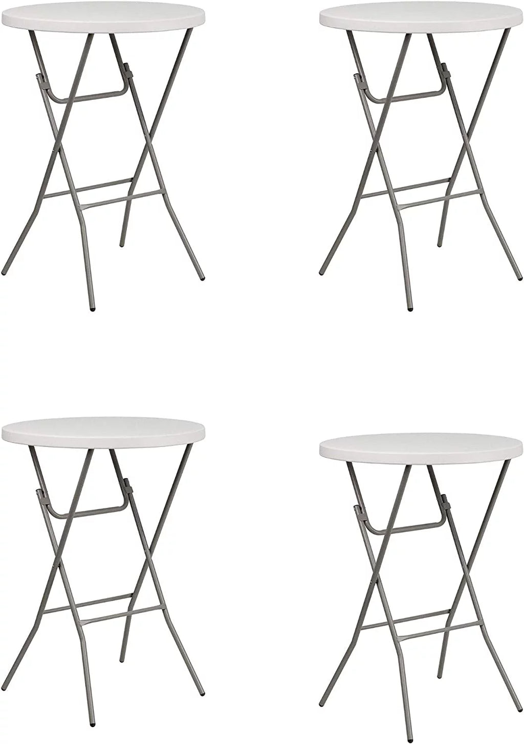 32'' Round Granite White Plastic Bar Height Folding Table U8881
