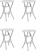 32'' Round Granite White Plastic Bar Height Folding Table U8881