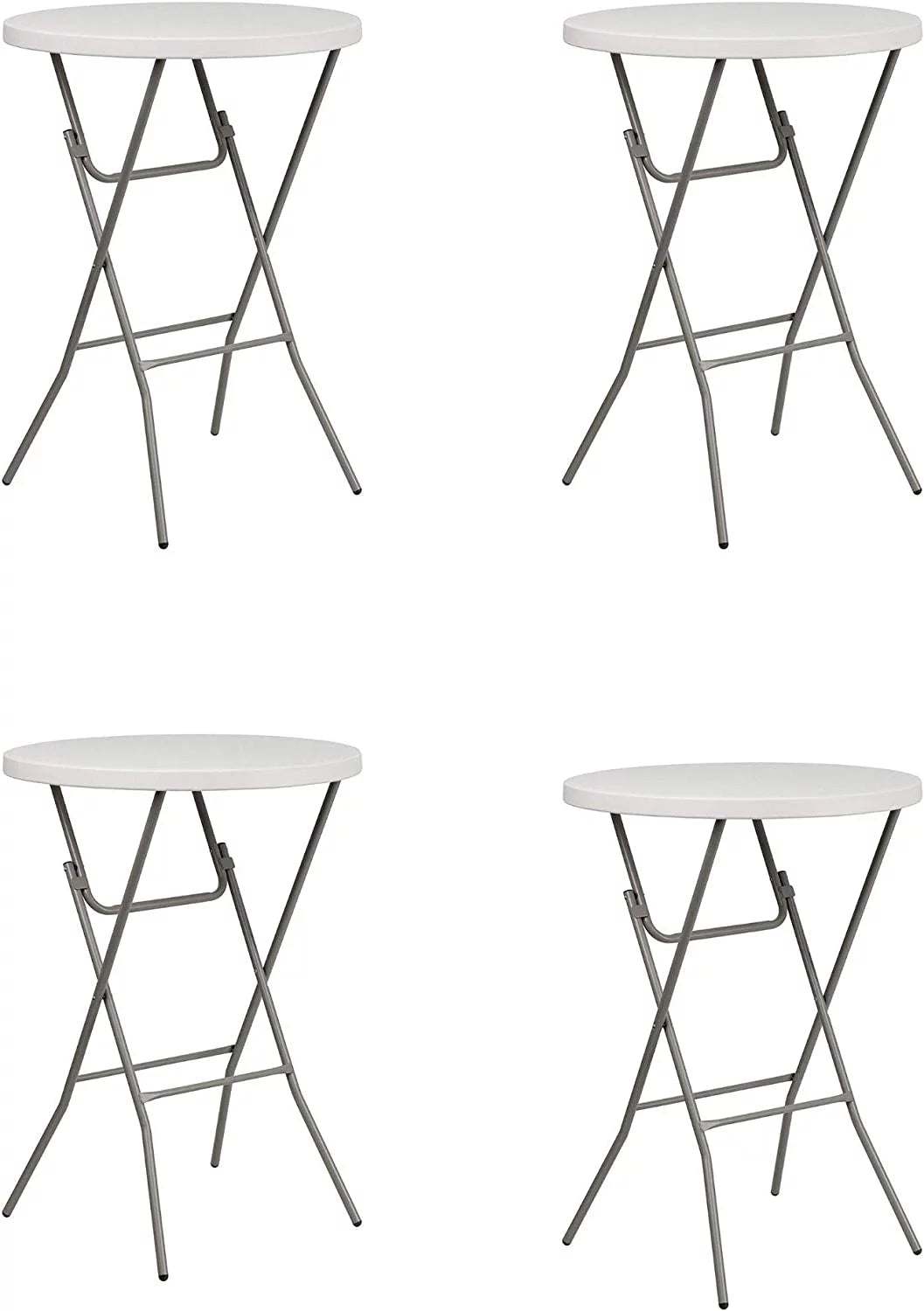 32'' Round Granite White Plastic Bar Height Folding Table U8881