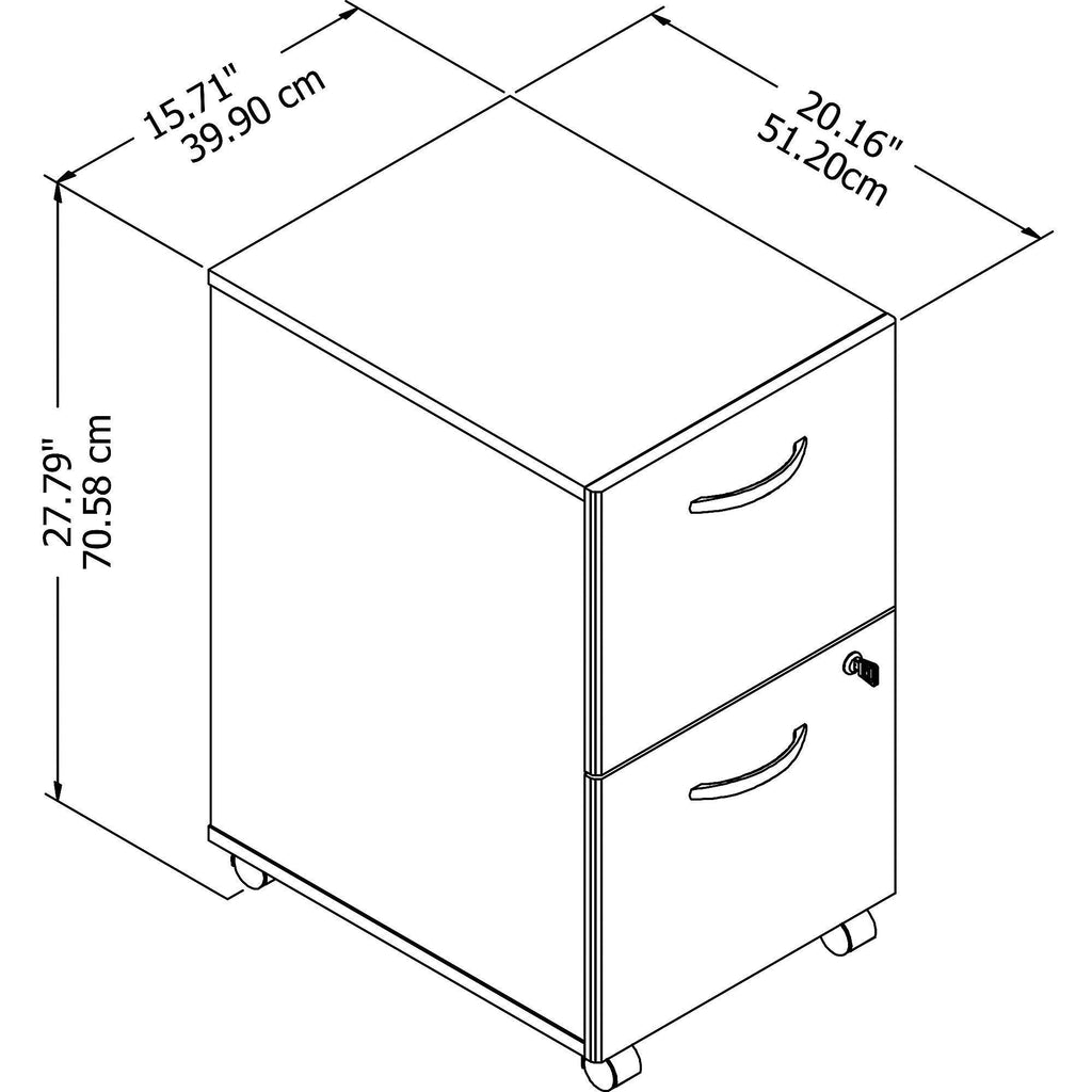 Black 2 Drawer Mobile File Cabinet K522
