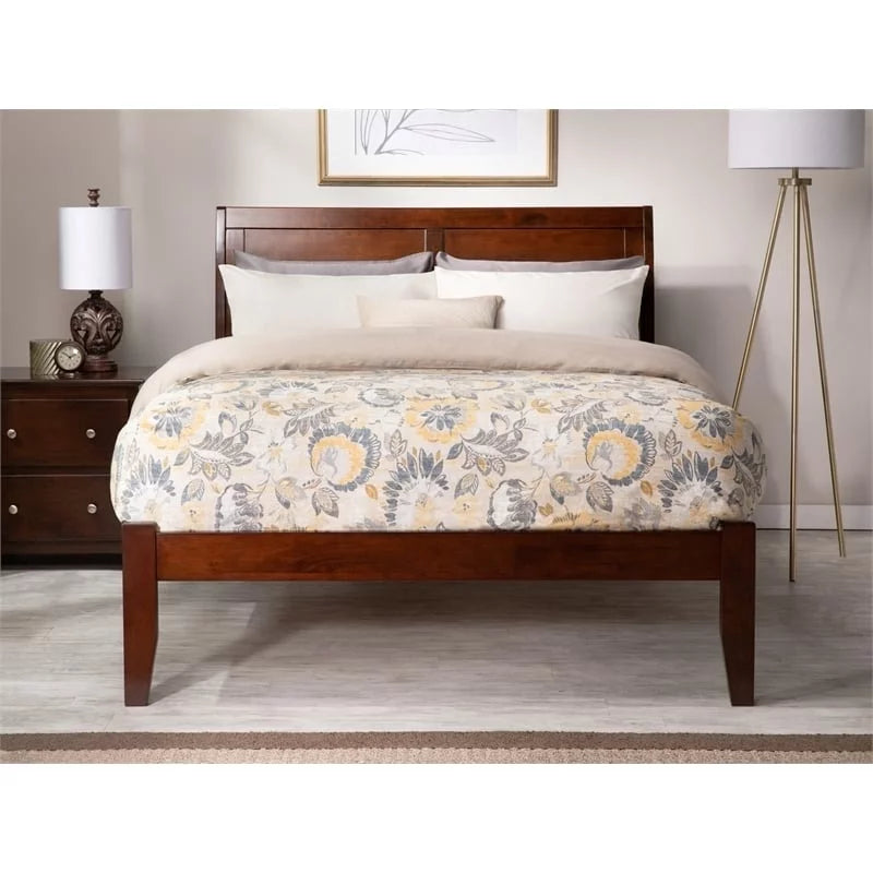 Solid Wood Queen Platform Bed in Walnut T4814