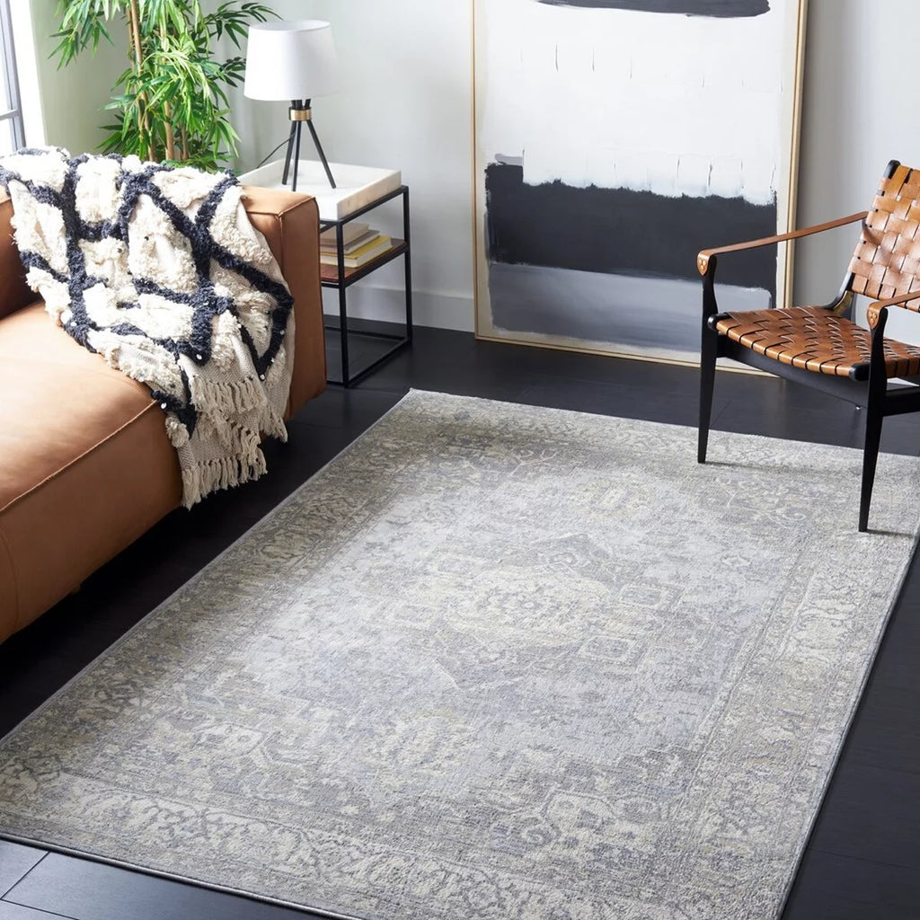 Grey Beige Traditional Area Rug 6' x 9' L10448