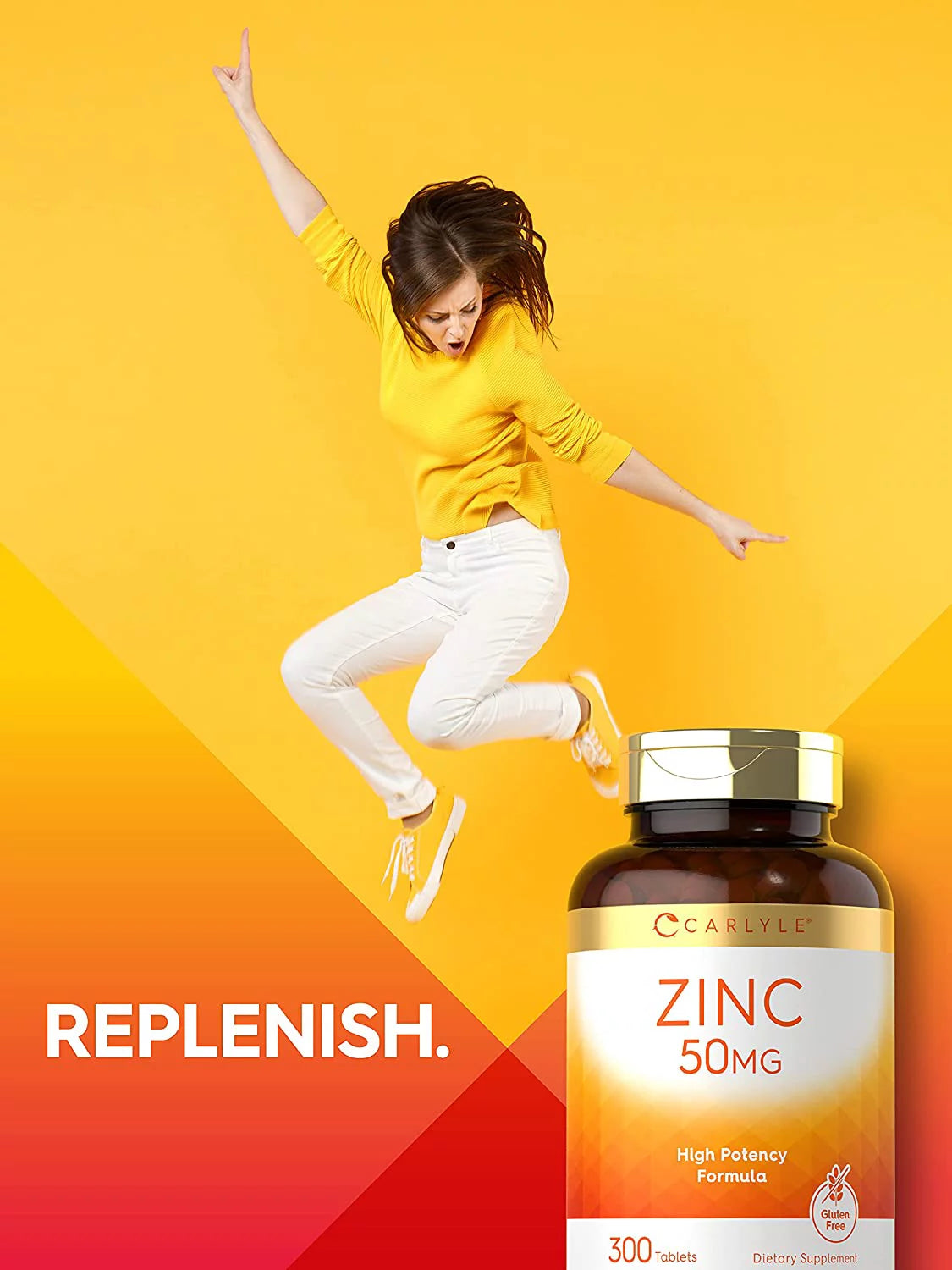 Zinc Gluconate 50mg 300 Tablets Vegetarian Formula F45055