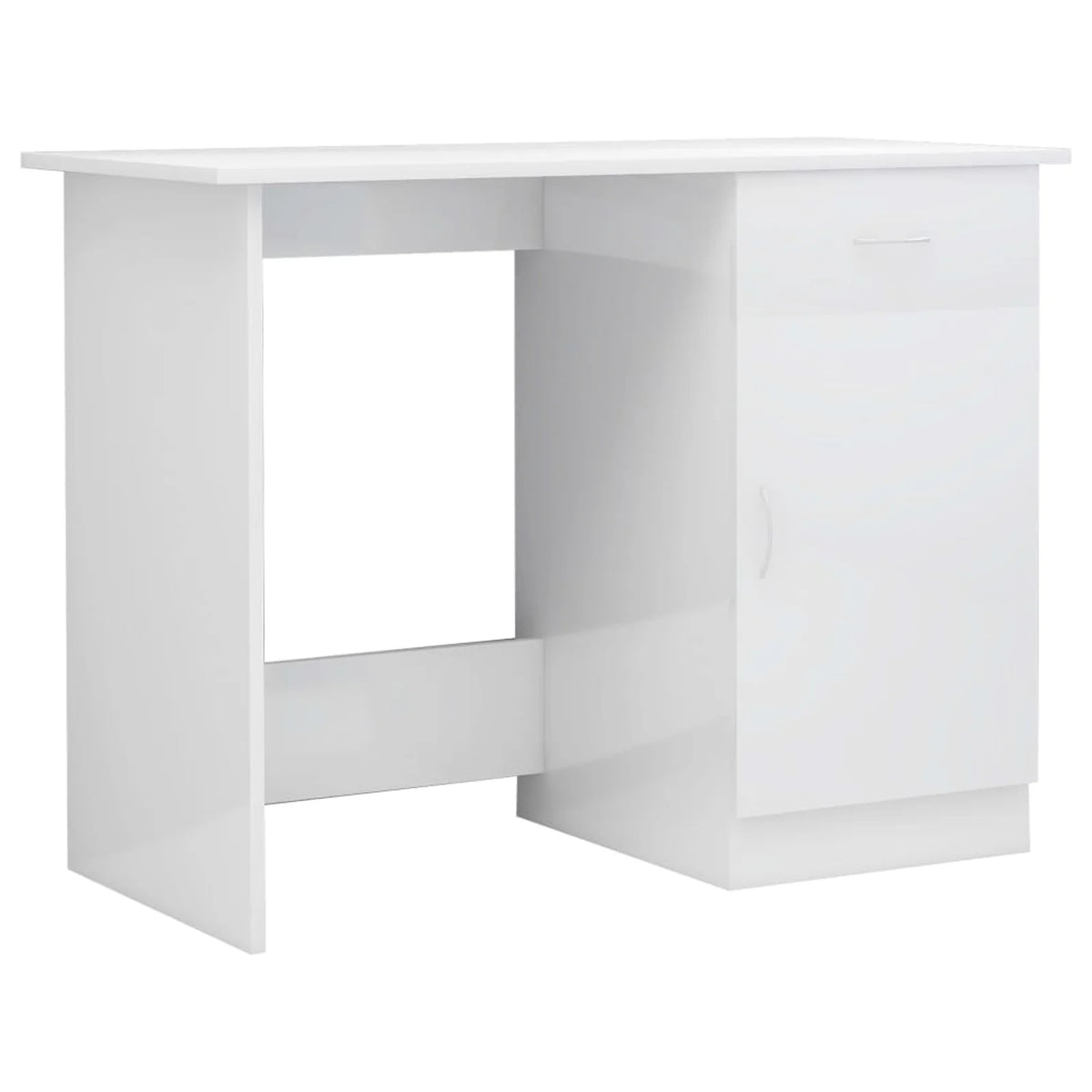 High Gloss White Engineered Wood Desk W3545