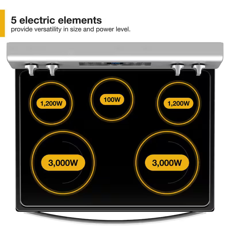 5.3 cu. ft. Electric Range with Air Fry in Stainless Steel N983
