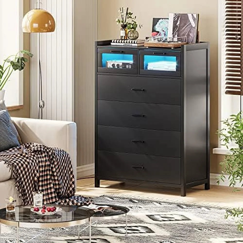 White Tall 6 Drawers Wood Dresser S372168