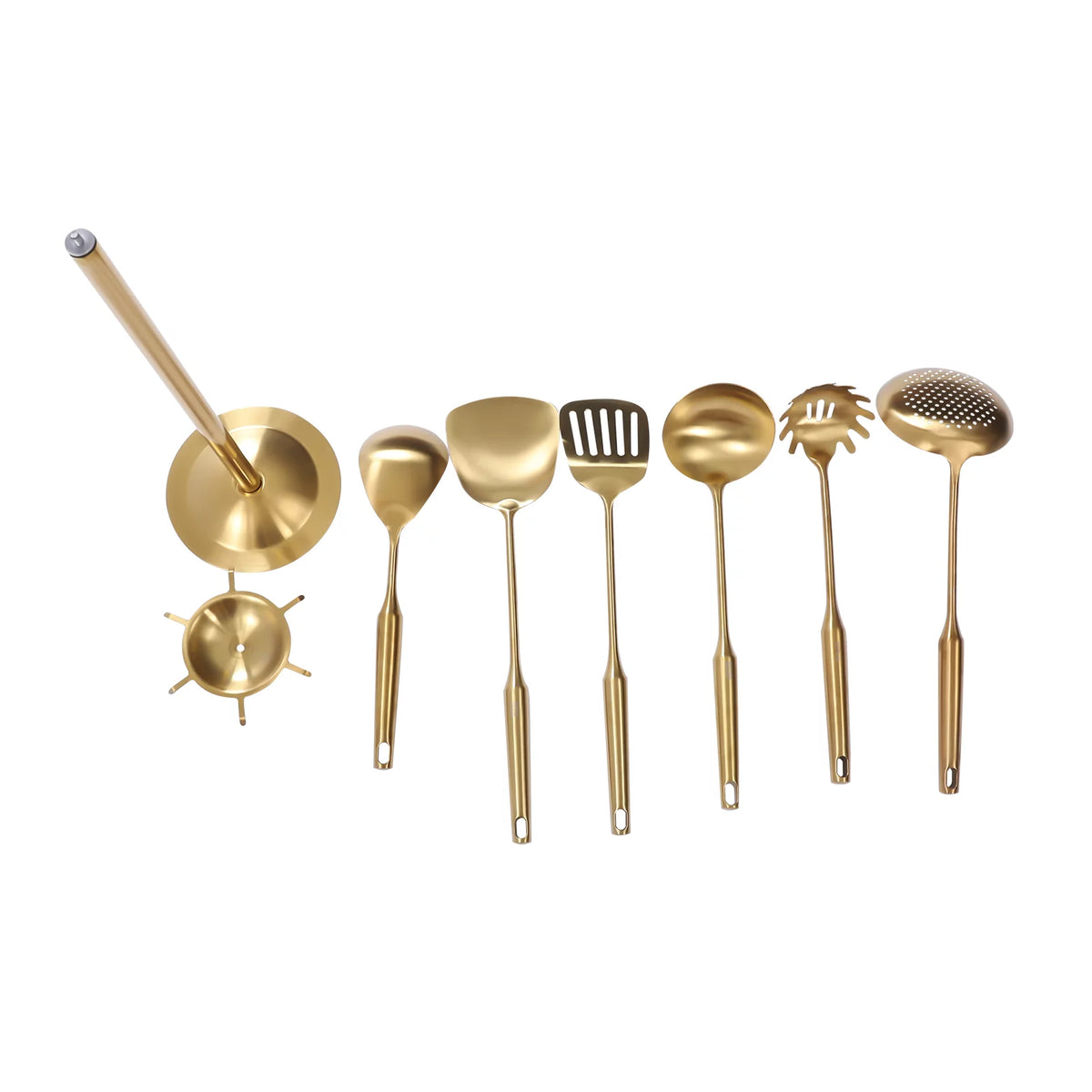 7 Pcs Stainless Steel Cookware Set with Utensil Stand U2884