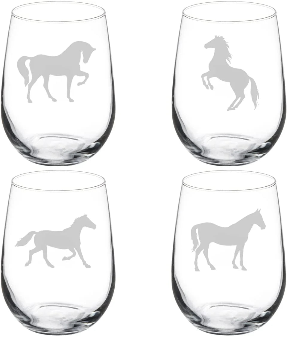 Set of 4 Stemless Wine Glass 17 oz Q72392