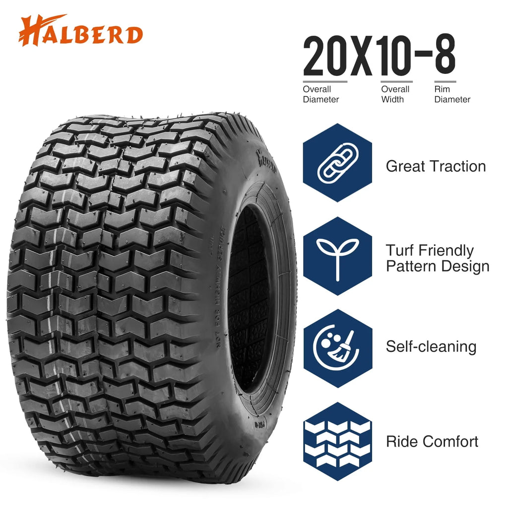 20x10.00-8 Lawn Mower Tires 4PR Heavy Duty Tubeless V804