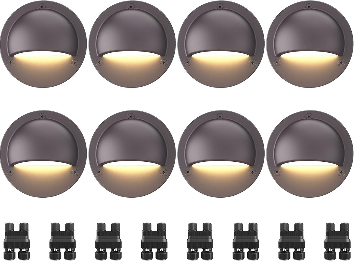 12 Pack Low Voltage LED Landscape Step Lights 3000K E39661