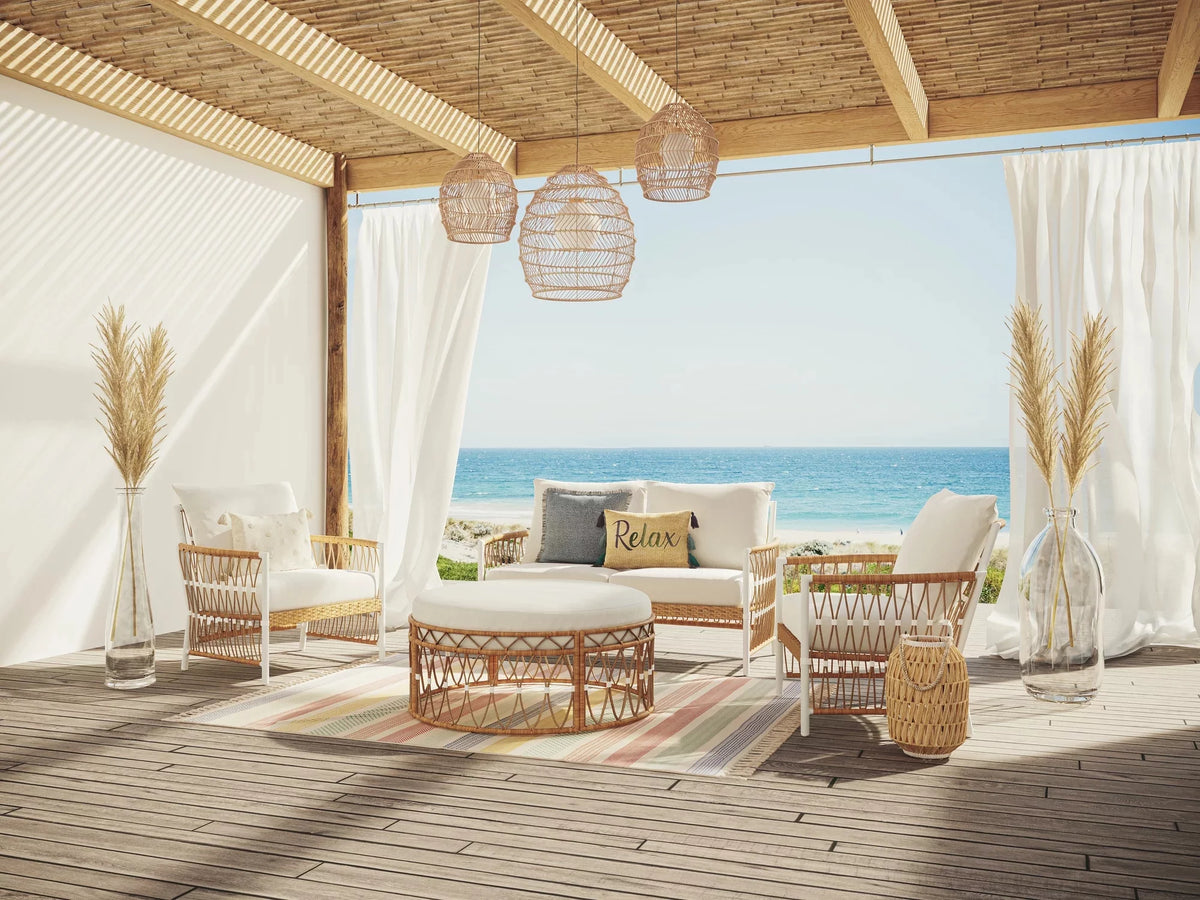 2-Pack White Outdoor Wicker Lounge Chair W52601