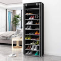 10 Tiers 9 Lattices Shoe Rack Storage Organizer Black P885