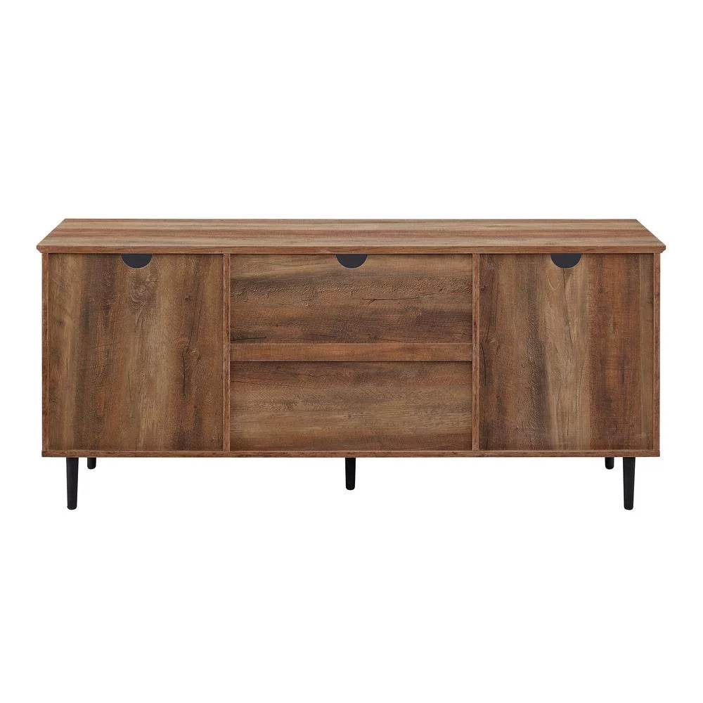 58" Glass and Wood TV Console L3025