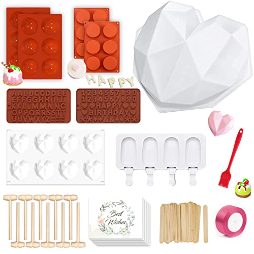 Silicone Chocolate Heart Molds Set F42303