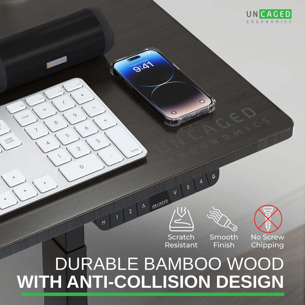 Electric Standing Desk 48x30" Bamboo Desktop K603723