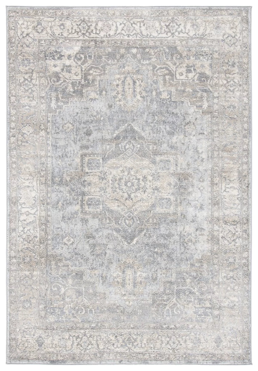 Grey Beige Traditional Area Rug 6' x 9' L10448