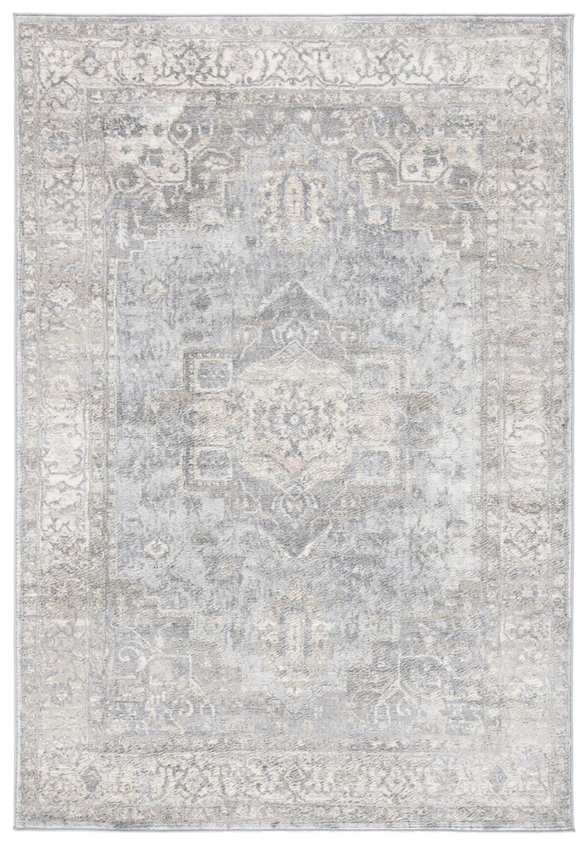 Grey Beige Traditional Area Rug 6' x 9' L10448