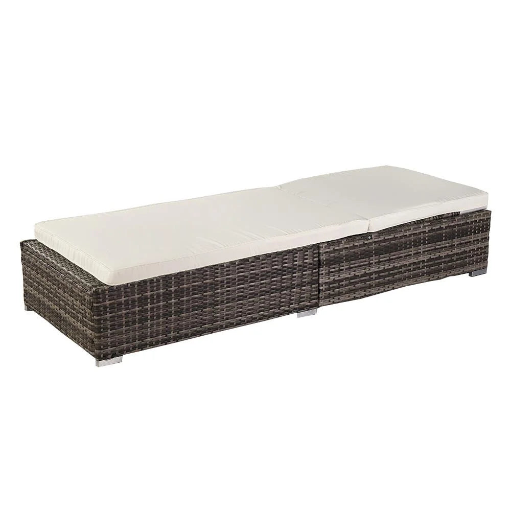 Adjustable Pool Chaise Lounge Chair PE Wicker with Cushion Y161910