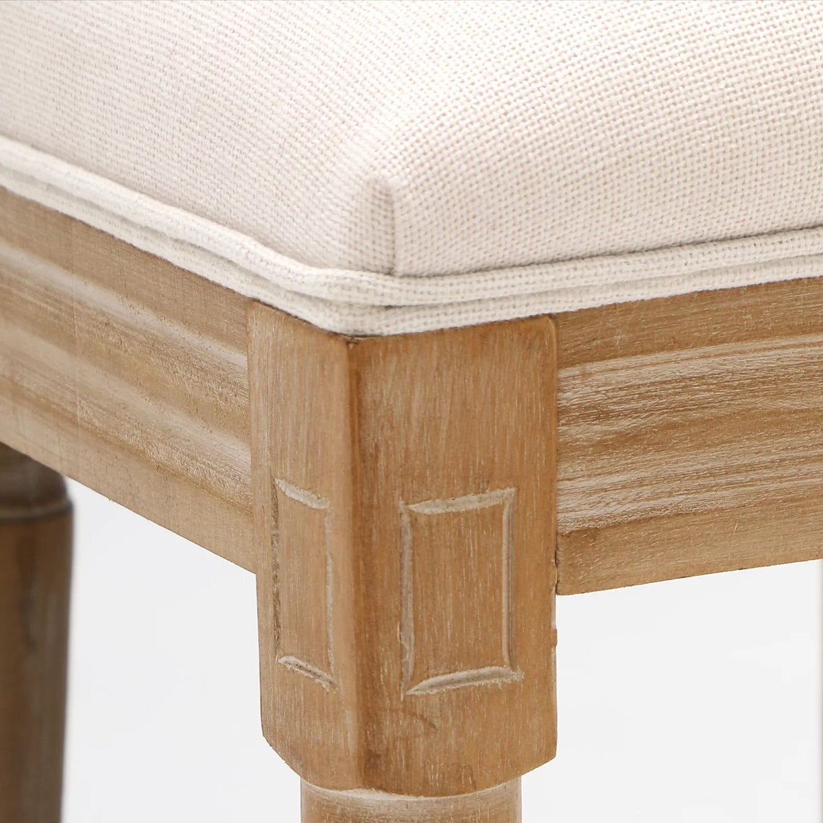Beige Dining Chairs Set of 2 with Rubber Wood Legs V381568