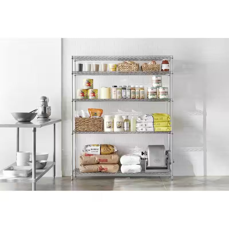 5-Tier Heavy Duty Steel Wire Shelving Unit X786