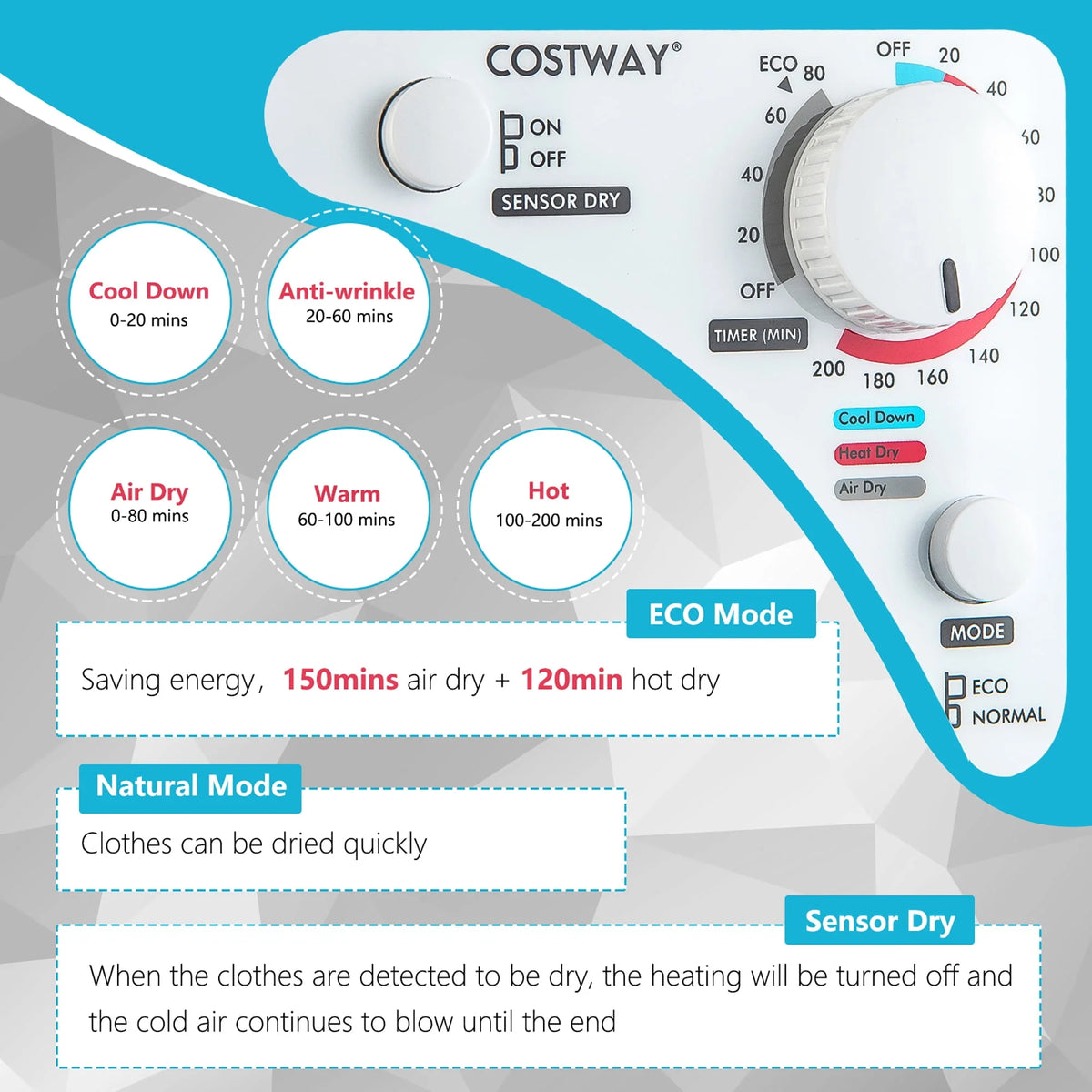 1500W Compact Electric Laundry Dryer Stainless Steel 13.2 lbs H74973