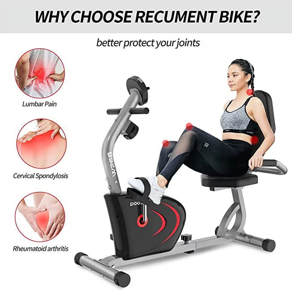 Recumbent Exercise Bike 8 Level Adjustable Magnetic Resistance E35069