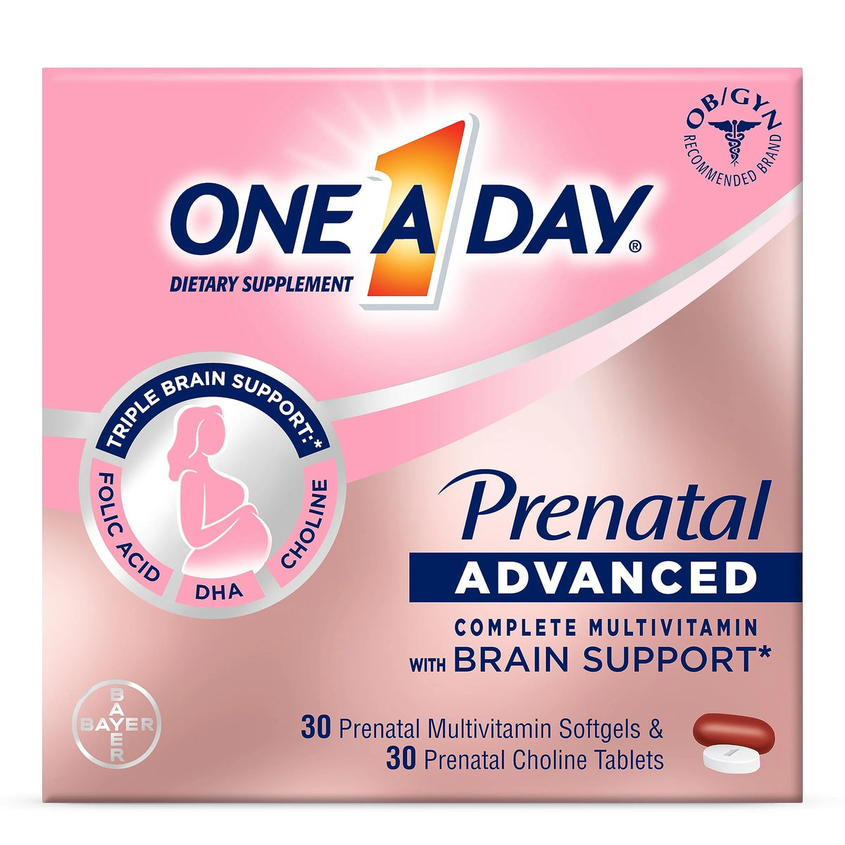 Prenatal Multivitamin with Choline, Folic Acid, Omega-3 DHA & Iron, 60 Count R5464