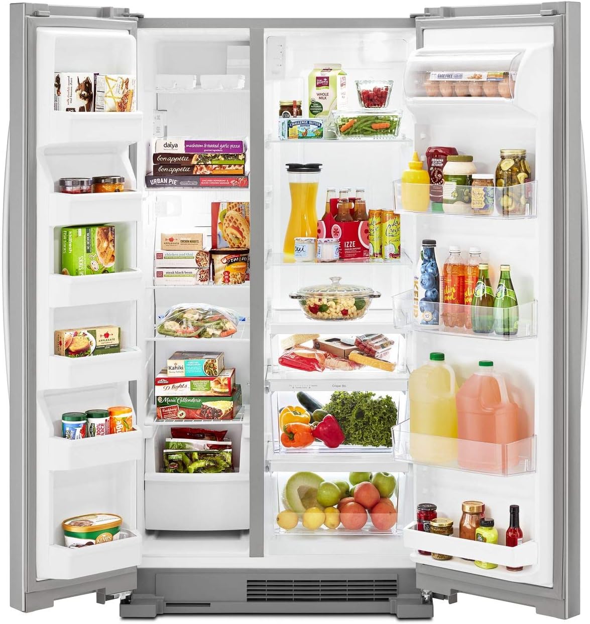 36 Side-by-Side Refrigerator and Freezer 25 Cubic Ft. Stainless Steel T400051