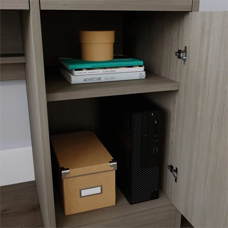 Contemporary Gray Engineered Wood Computer Desk B410879