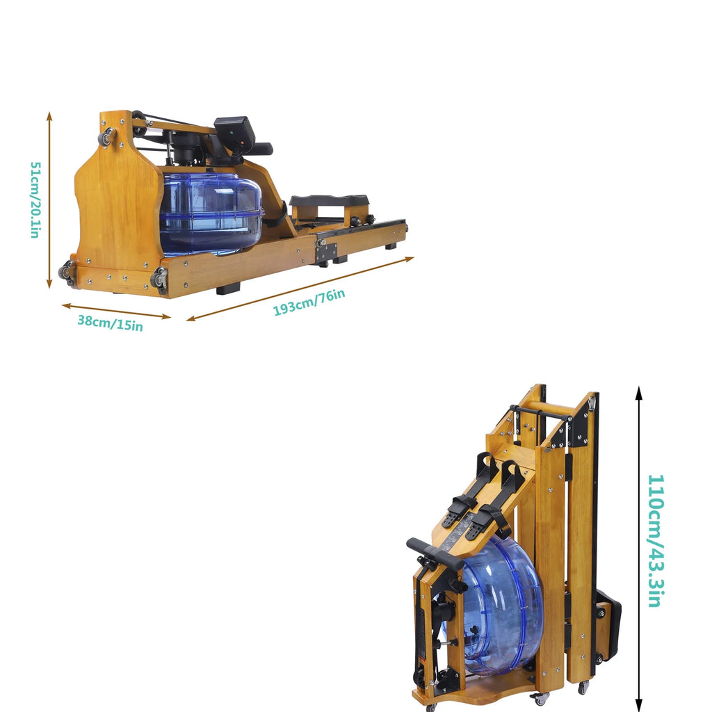 Water Rowing Machine with LED Display Foldable B4437