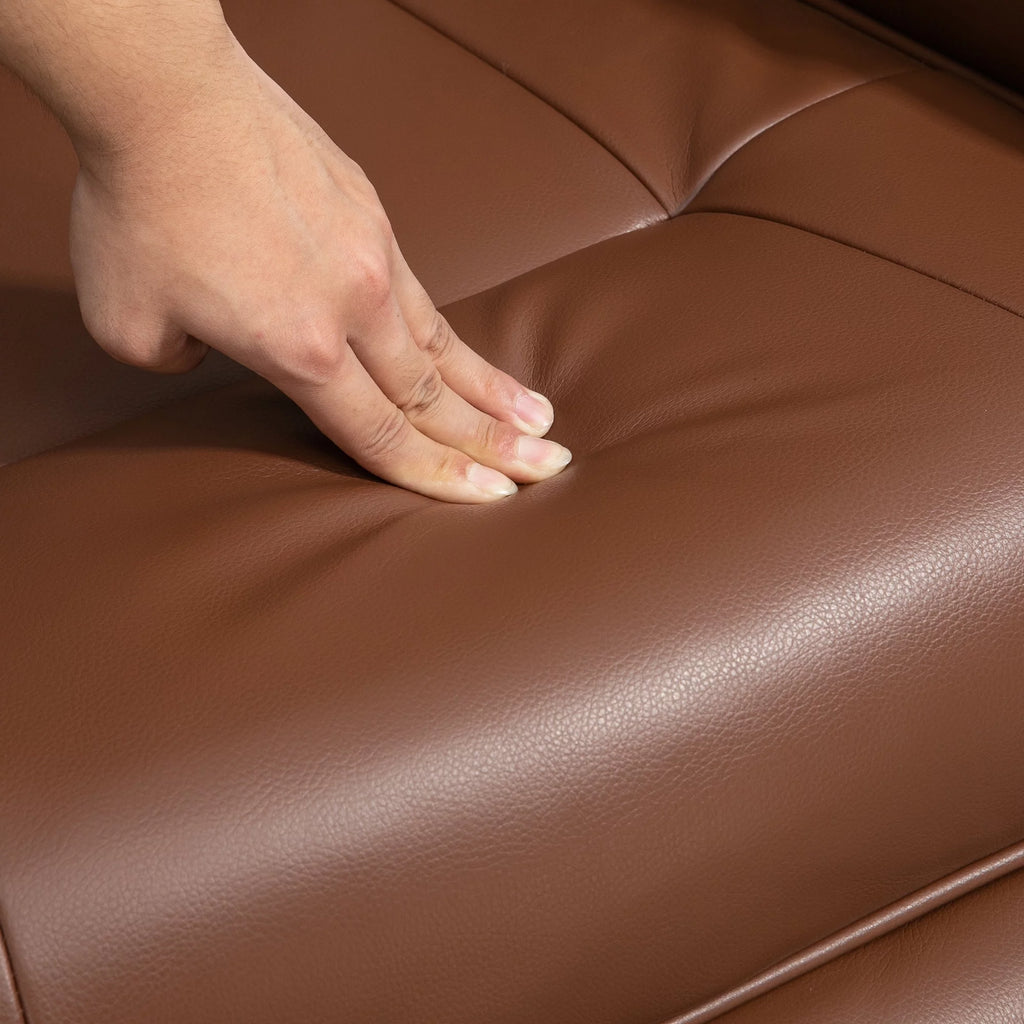 Brown Faux Leather Manual Recliner Q86600