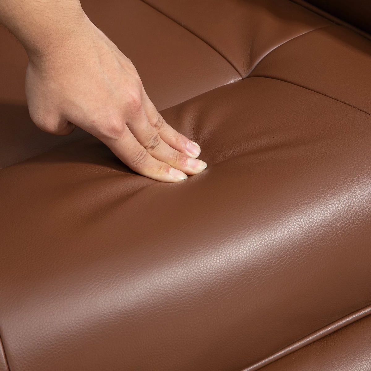 Brown Faux Leather Manual Recliner Q86600