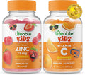 Zinc 25mg Vitamin C Gummies Bundle Gluten Free Chewable Gummy D901