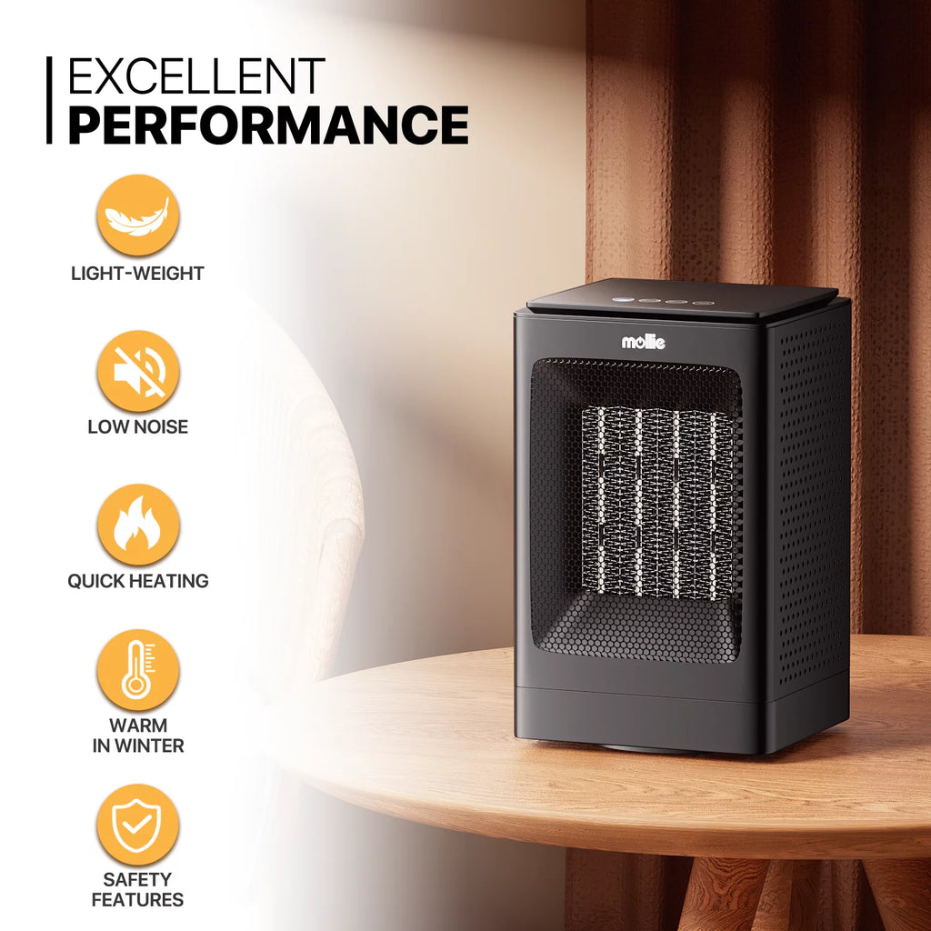 1500W PTC Electric Space Heater with Timer, Black H242