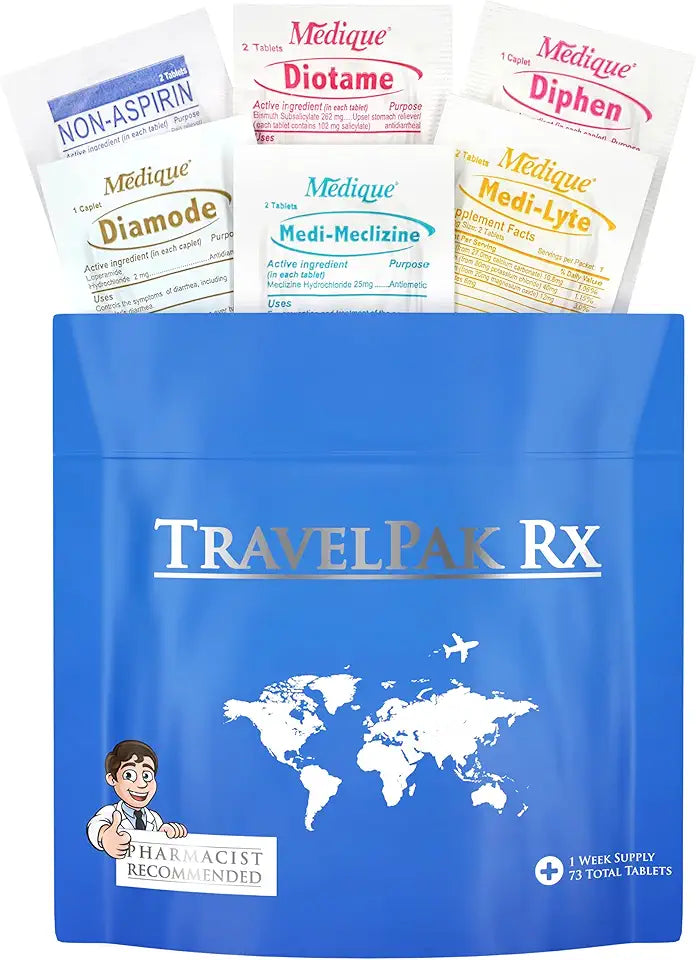 Medicine Kit 73 Tablets Individually Wrapped Variety Pack of 6 OTC Medications K313