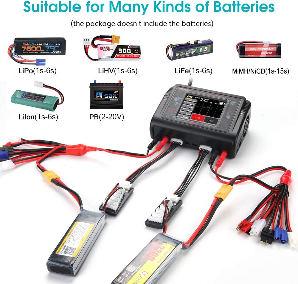 200W AC 400W DC 12A Touch Screen RC Battery Charger Discharger H6772