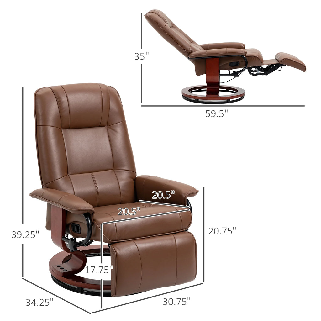 Brown Faux Leather Manual Recliner Q86600