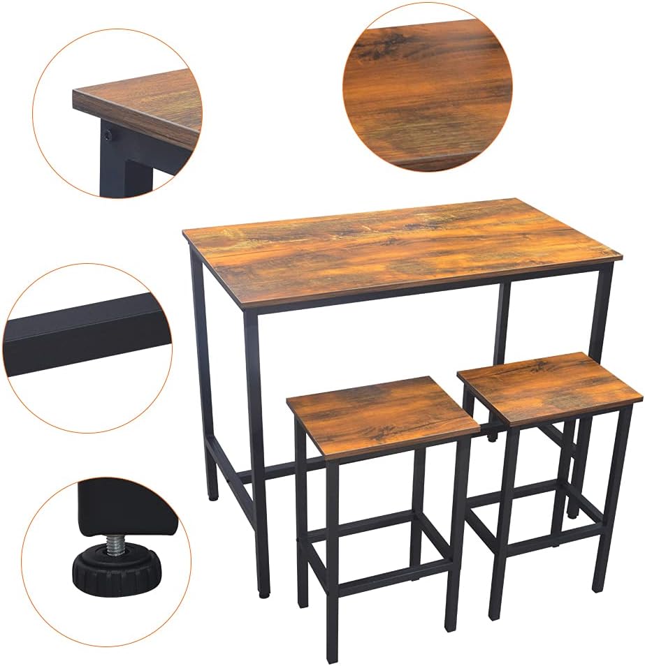 3-Piece Bar Table Set with 2 Stools Z959