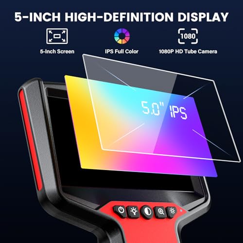 5" Waterproof Dual-Lens Borescope Endoscope Camera with Light N793505