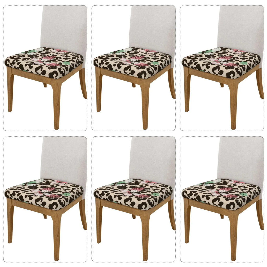 Leopard Dots Print Stretch Dining Chair Seat Covers D4591