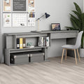 Concrete Gray Engineered Wood Corner Desk L94302
