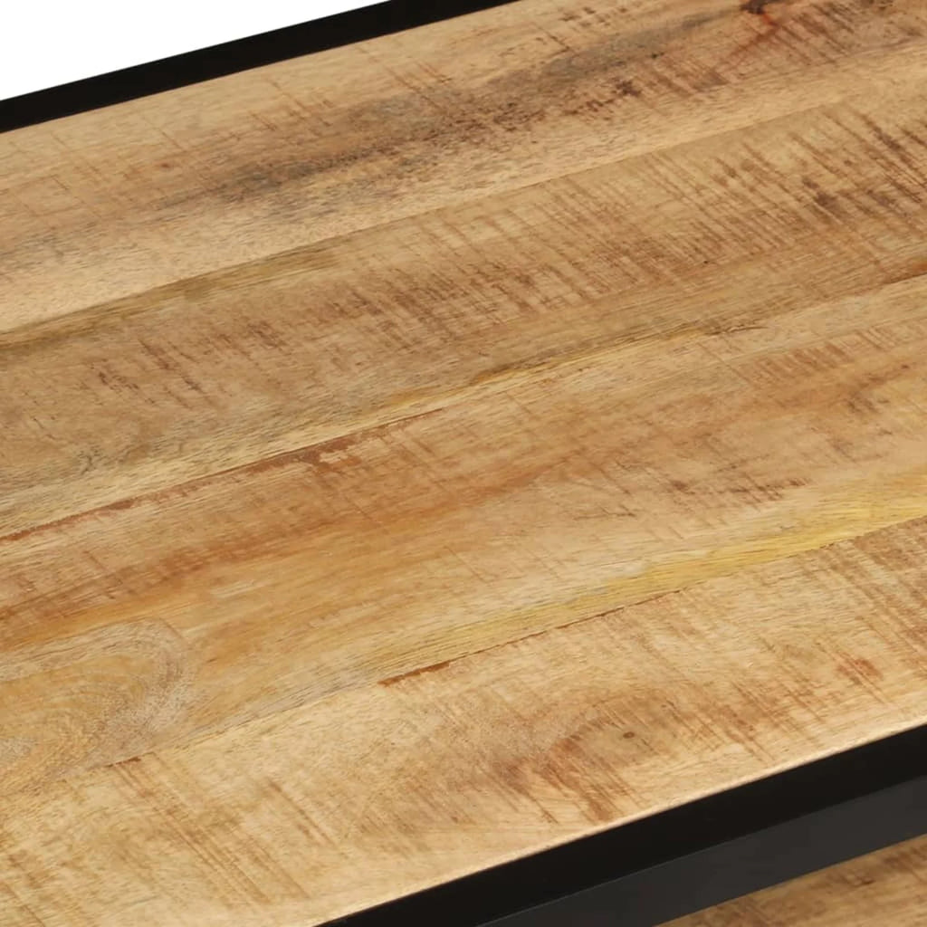 Coffee Table with Storage Shelf Mango Wood Iron Frame H463476