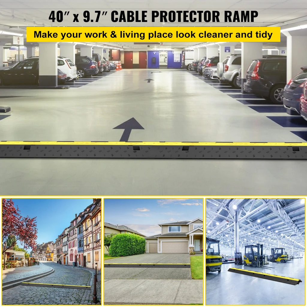 5 PCS 2-Cable Rubber Speed Bump Cable Protector Ramp C73756