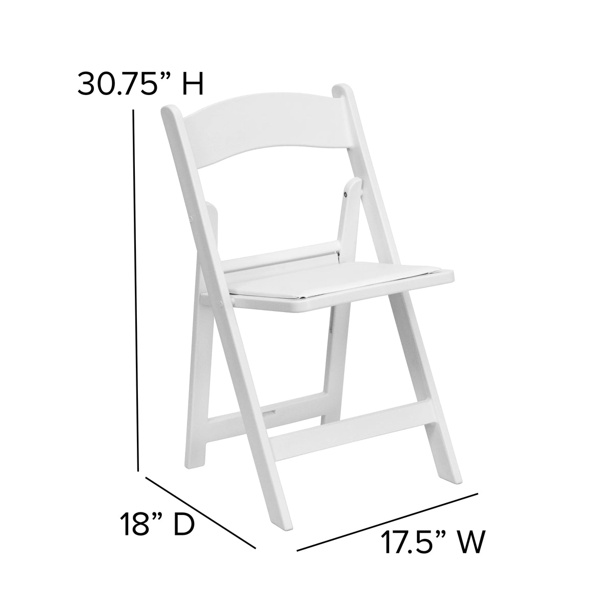 Set of 4 White Resin Folding Chairs U703591