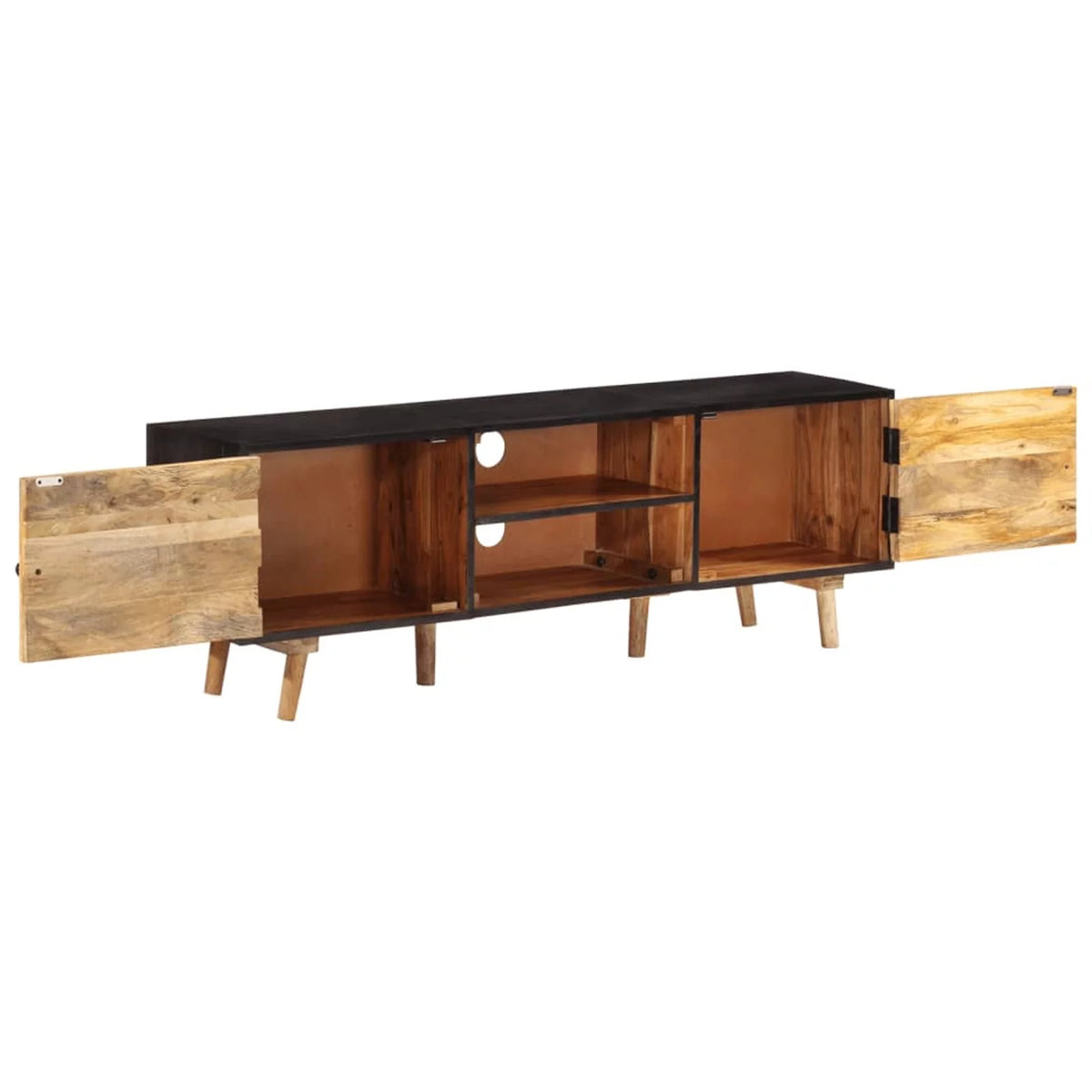 Rough Mango Wood and Solid Wood Acacia TV Stand D6005